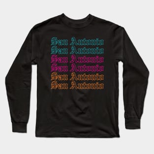 San Antonio Old English Outline Long Sleeve T-Shirt